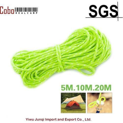 4MM Green Reflective Guyline Tent Rope Guy Line Camping Cord Paracord String