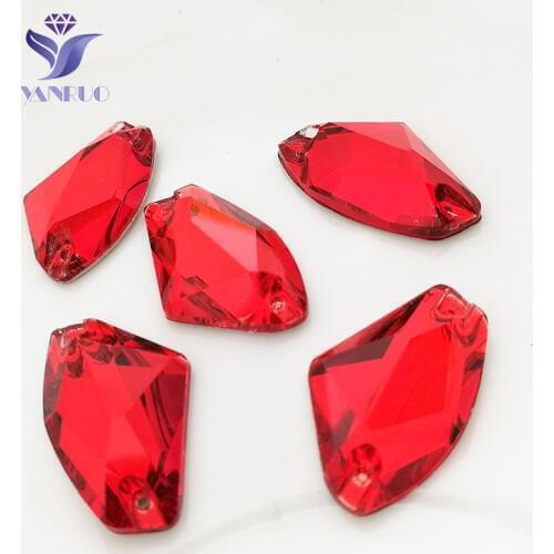 YANRUO 3256 Galactic Light Siam AAAAA Quality Loose Rhinestones Glass Crystal Flat Back Sew On Stones For Dresses