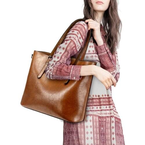 Retro Womens Solid Color Large Capacity Crossbody Shoulder Bag Tote Storage Pouch