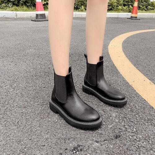 Women Shoes Platform Martins Shoes Woman PU Leather Wool Winter Warm Winter Boots Women Plus Size Woman Boots LJB253