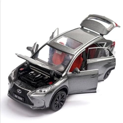 1: 32 Lexus Nx200t Alloy Car Model Car Decoration 6 Open Door Toy Car Childrens Birthday Christmas New Year Gift Silver