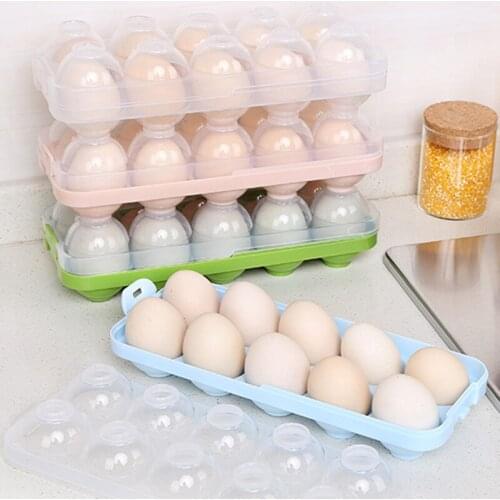 1PC Egg Tray Holder Plastic Anti-skid Eggs Holder Boxes Refrigerator Crisper Storage Case Container Home Storage Accessories