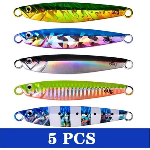 10-60g Jig Shone Hard Bait Fishing Metal Jigger Lure Accessories Colorful Crankbait Minnow Sinking Baits