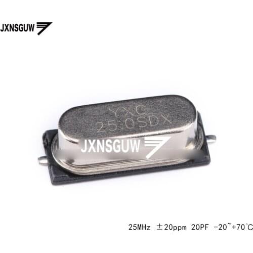 10PCS SMD passive crystal oscillator/HC-49SMD 25MHz 20ppm 20PF X49SM25MSD2SC