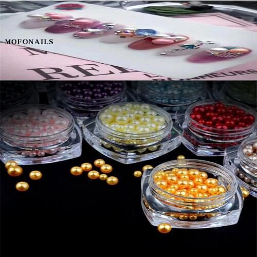 12 Boxes/SET Round Nail Pearl Rhinestone 4/5/6mm Nail Art Pearl Bead Rhinestone Colorful Nail Art Glitter Pearl Stone Rhinestone