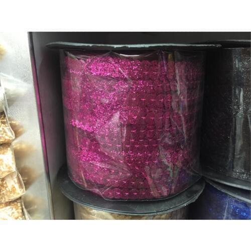 2017 New Design 100 Yards 6mm Glitter Powder Coating Sequins Roll Trim, Sold per Packet of 1 Roll(100 Yards)-Rose Red Confetti