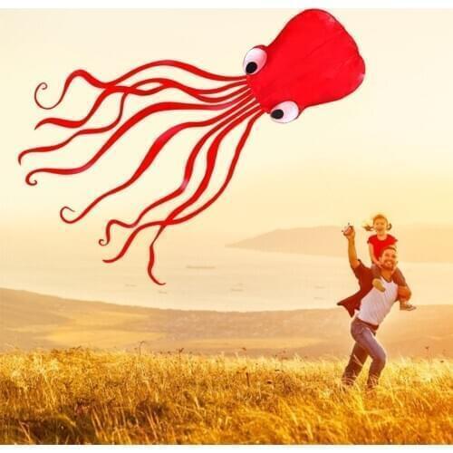 3D Soft Octopus Kite Cartoon Animal Outdoor Windsock Soft Kite Outdoor Easy To Fly Children Toys for Christmas New Year Gift