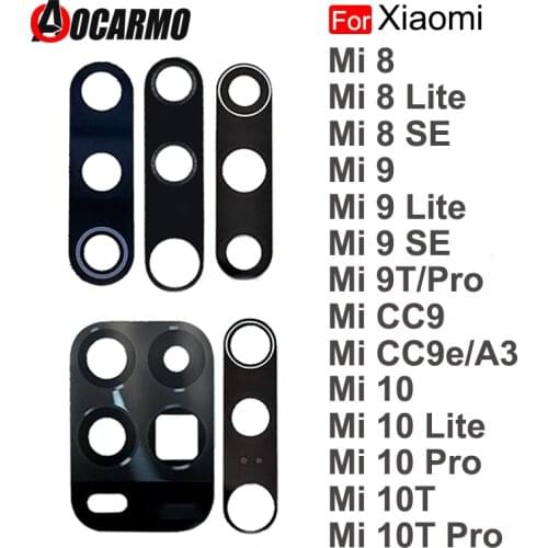 Aocarmo For Xiaomi Mi 8 9 10 Lite SE 9T 10T Pro 8se CC9 CC9e A3 Rear Back Camera Lens Adhesive Sticker Replacement Part