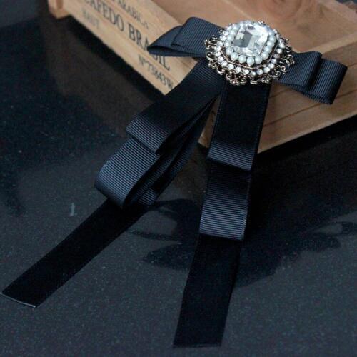 Free Shipping New fashion male Mens Korean married black crystal high-end bow tie collar needle flower female college accessori