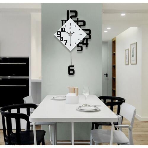 Swing Wall Clock Nordic Style Living Room Wall Clocks Fashion Creative Bedroom Silent Quartz Watches Modern Design