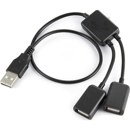 Black USB 2.0 Dual Ports Hub Cable Bus power For Laptop Macbook Notebook PC & Mouse & Flash Disk