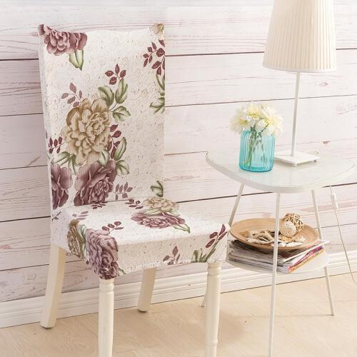 Spandex Elastic Floral Print Pattern Slipcovers Stretch Removable Dining Chair Cover Hotel Banquet Seat Covers housse de chaise