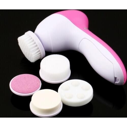 5 in 1 Electric Electric Silicone Facial Cleansing Brush Sonic Vibration Massage Rechargeable Smart Ultrasonic Face Cleaner