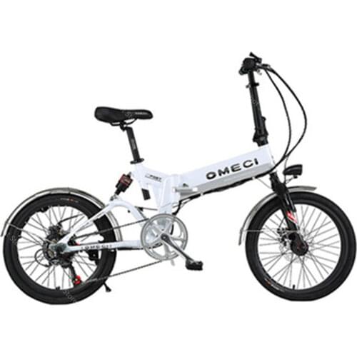 Electric Folding Bicycle Two Wheels Electric Bikes 20 Inch 48V 350W 10AH White/Black Electric Mini Bike For Adults Removable Bat