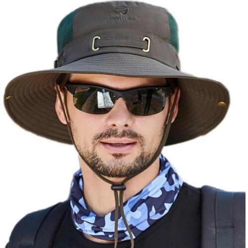 Outdoor Summer Fishing Hats Male Fisherman Waterproof Breathable Quick Dry Cap Men Anti-UV Sunshade Hiking Beach Bucket Hat
