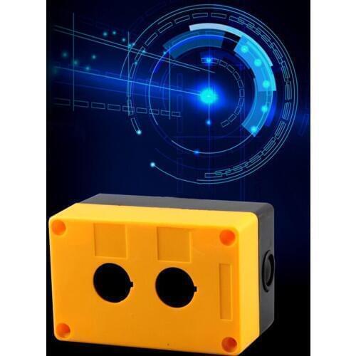 Push Button Switch Control Station Box 2 Button Holes Waterproof Plastic Emergency Stop Switch Push Button Box 22mm 110x72x65mm