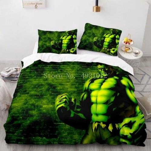 Disney Hulk Bedding Set Boy Room Decoration Single Double Queen King Avengers Duvet Cover Pillowcase 3Pcs of Home Textiles