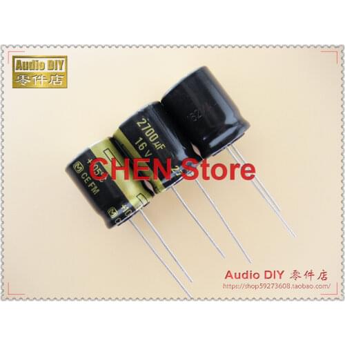10PCS matsushita capacitor FM 16V2700UF 16X21MM 2700uF/16V ultra low internal resistance Electrolytic Capacitor 2700uf 16v