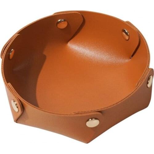 Storage Box Fashion Exquisite Decorative Square Faux Leather Tray Cosmetics Jewelry Box Desktop Ornament for Household Key Plate