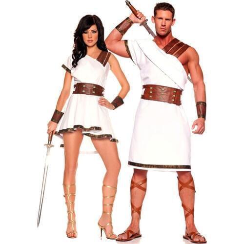 Halloween Adult Greek Mythology Couple Costume Medieval Arabic Roman Warrior Cosplay Carnival Party Fancy Dress