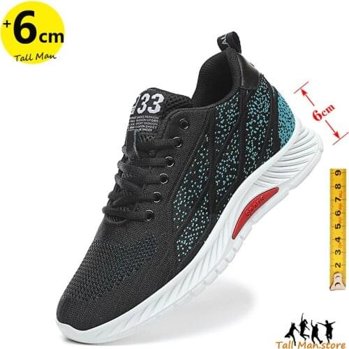 Sneakers Men Elevator Shoes Height Increase Shoes for Man Height Increase Insole 6cm Black Lift Tall