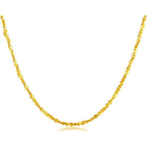 Hot Sale Pure 24K Yellow Gold Full Star Chain Necklace/ 999 Gold fashion women Necklace 2.35g