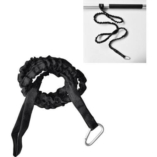 MagiDeal 61.4 inch Paddle Leash Fishing Rod and Gear Leash Safety Cord for Inflatable Boat Canoe Kayak Accessories Black