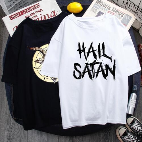 Satan Horror T Shirt Men Satanist Demon Death Scary Evil T-shirt Satanism Grim Reaper Evil Psychedelic Tshirt Cool Top Tee Male