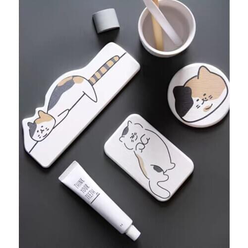 Set of 3 Cat Coasters 3 Packs Table Kitchen Bath Mat K Diatomite Absorbent Fast Drying Pad Bathroom Stiff Board Hard Shower