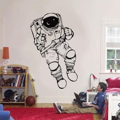 Outer Space Cosmonaut Astronaut Wall Decal Nursery Room Decor Art Wall Sticker Spaceman Vinyl Decoration Boys Bedroom Mural Z234