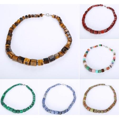 Wholesale Boho Ethnic Tribal 10-18mm Beads Necklace Pendant Statement Choker Bib Jewellery Brazil Natural Stone Gifts 20"