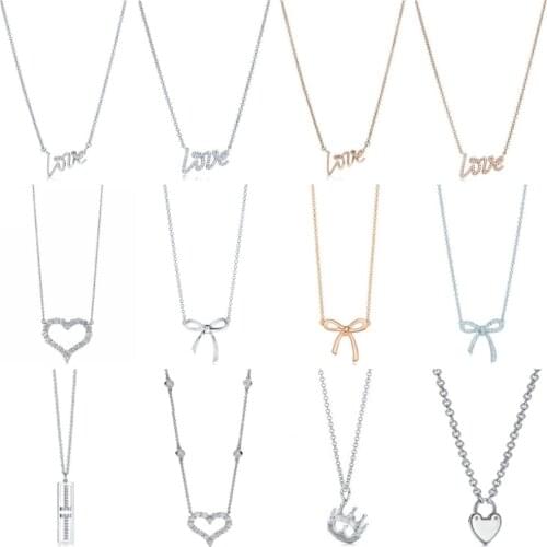 12 XL TFB TTFF Rllen Original Necklace Crown Love Bow Letter DIY Necklace Pendant Jewelry Girl Jewelry Wholesale