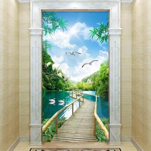 Custom Modern HD Wooden Nridge 3D Landscape Porch Photo Wallpaper Living Room TV Sofa Background Wall Cloth Home Decoration