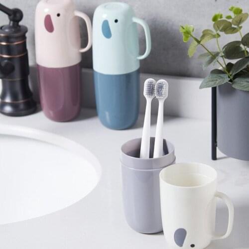 Portable Travel Toothpaste Toothbrush Case Cute Couples Toothbrush Cup Bathroom Tooth Brush Cover Bathroom Accessories