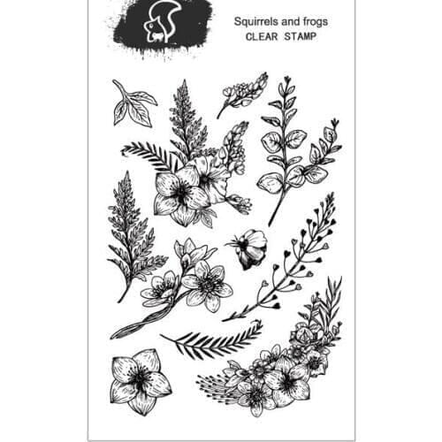 Flower&Leaf pattern transparent silicone clear stamp for scrapbooking DIY craft decoration soft stamp background base