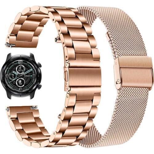 Stainless Steel Strap For TicWatch Pro 3/3 GPS Smart Watch Band Metal 22MM Bracelet Wrist Straps For TicWatch Pro 2020 Correa