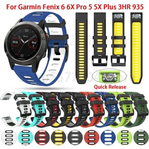 26MM 22MM Silicone Quick Release Watchband Strap for Garmin Fenix 6 6X Pro Watch Easyfit Wrist Band For Fenix 5 5X Plus Watch