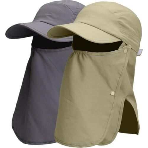 Sun Hat for Man Sunhat Summer Outdoor Quick-drying Sun-proof Fisherman Hat Fishing Breathable Detachable Hats Male Face Mask