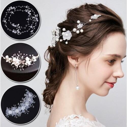 Bridal Hair Comb Clip Rhinestone Bridal Hair Jewelry Barrette Handmade Flower Headband Head Pieces for Women Tiara