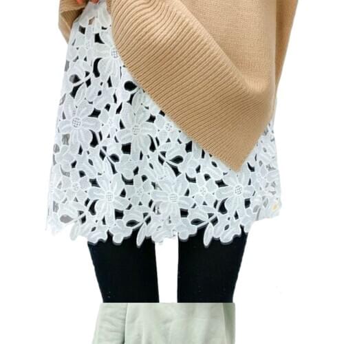 Newest Fashion Womens Adjustable Layering Fake Top Bottom Hem Casual Elastic Waist Floral Lace Solid Color Crochet Underskirt