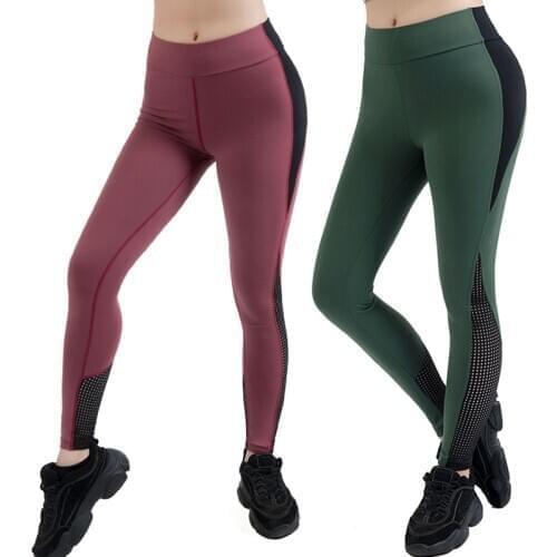 Womens Sports Leggings Seamless Sportswear With Breathable Mesh High Waisted Yoga Pants Running Workout Leggings Sport Fitness