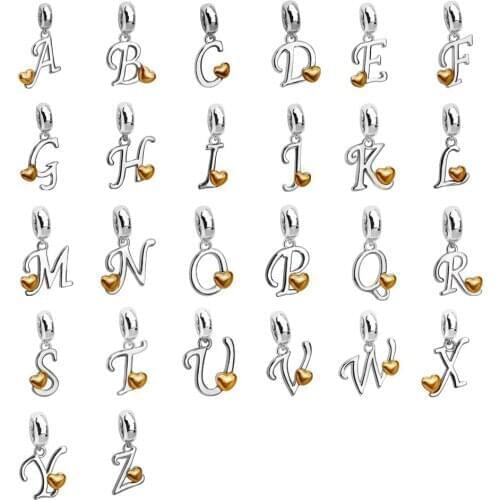 10pc Double color copper Pendant Alphabet A-Z Letter Tag Charms Stamp Initial Jewelry Beads For Jewelry