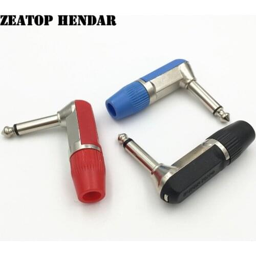 12Pcs 6.35mm 1/4 inch 2 Pin Male Mono Solder End Heavy Duty Right Angle Guitar Phono Plug Metal Body Connector