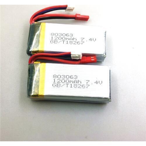 2Pcs MJX X101 Battery 7.4v 1200mah Battery For MJX X101 / MJX X102H Rc Quadcopter Spare part Free shipping