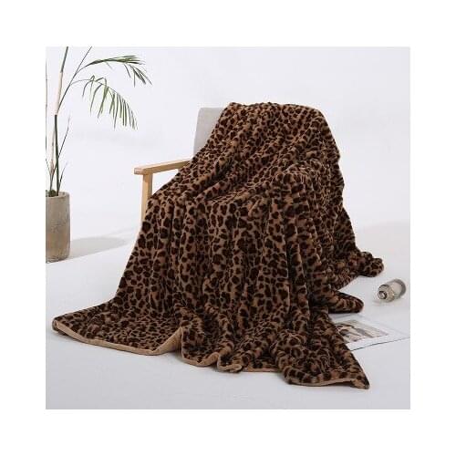 2021 Time-limited Special Offer No Faux Fur Fleece Throw Blanket Leopard Printing Polyestser Minky Home Couch Twin Sofa Decor