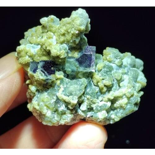 39.5gNatural rare purple fluorite, mica, arsenopyrite, wolframite, mineral specimens, healing energy and home decoration