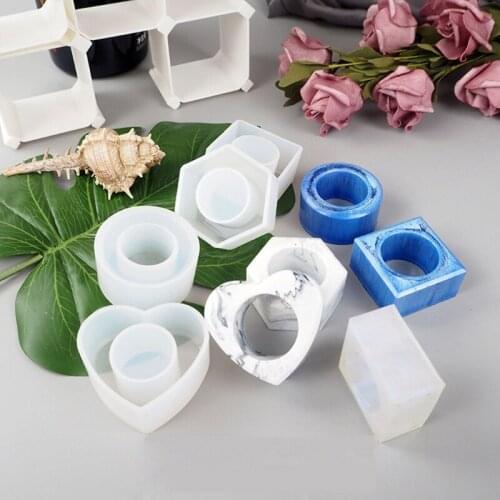4 Shapes Napkin Holders Ring Resin Molds Kit Napkin Buckles Resin Casting Moulds 85LB