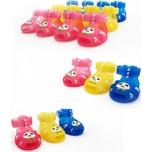 4pcs/lot Dog Shoes Summer Anti-slip Sandals Candy Colors Cute Breathable Shoe Cover Footwear Cat Anti-scratch For Small Dogs