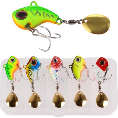 6Pcs 10g/15g/20g Spinner VIB Fishing Lures Metal Spoon Sinking Swivel Carp Fishing Lure Set For Long Casting Fish Tools