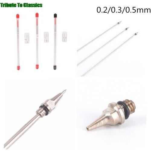 0.2/0.3/0.5mm Airbrush Nozzle Needle Replacement Parts For Airbrushes Spray Gun Model Spraying Paint Sprayer Tool Accessories
